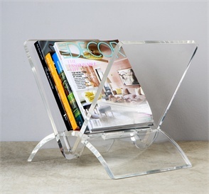 custom handmade clear acrylic magazine rack wholesale