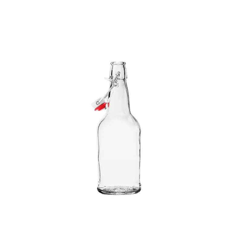 500 мл ясная стеклянная 16oz kombucha с вертящимся верхом, пивная бутылка CY-086