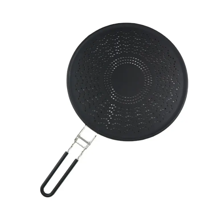 Strainer With Stainless Steel Handle Pot cover Folding Silicone splatter screen