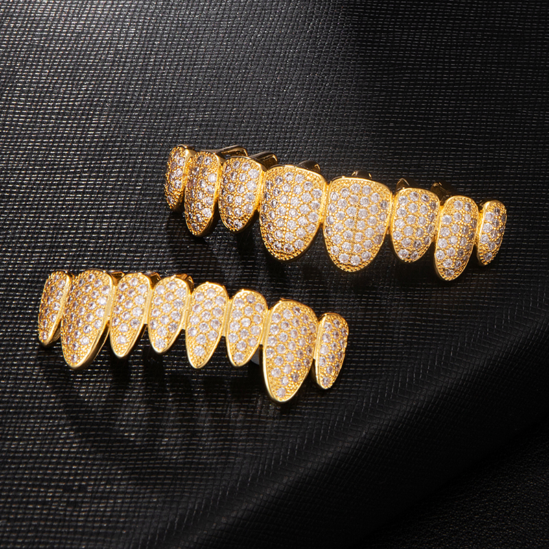 Iced Out полностью вымощенные шикарные камни из кубического циркония Grillz CZ бриллианты грили мужские Рэппер Роскошные Хип-хоп ювелирные аксессуары