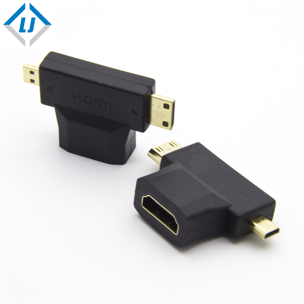 Full 1080P 24k Gold hdmi female 90degree to hdmi female 4k
