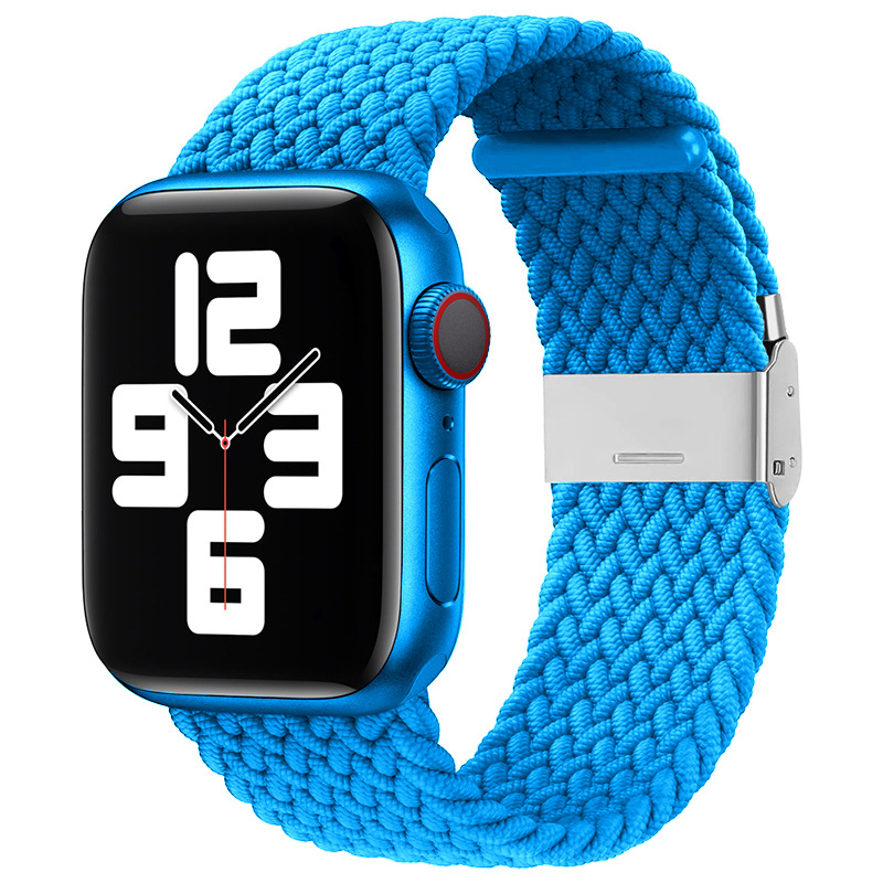 Ремешок для Apple watch 6 44 мм, эластичный регулируемый плетеный нейлоновый браслет с пряжкой для Iwatch watch