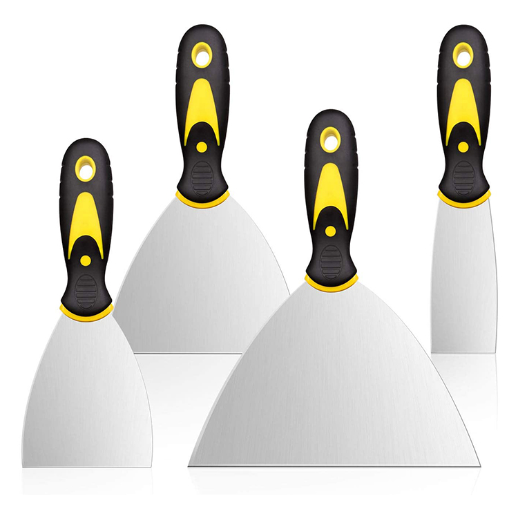 Stainless Steel Blade Putty Knife 0.7mm Thickness Professional Painting Tool Wall Scraper with PP TPE Handle
