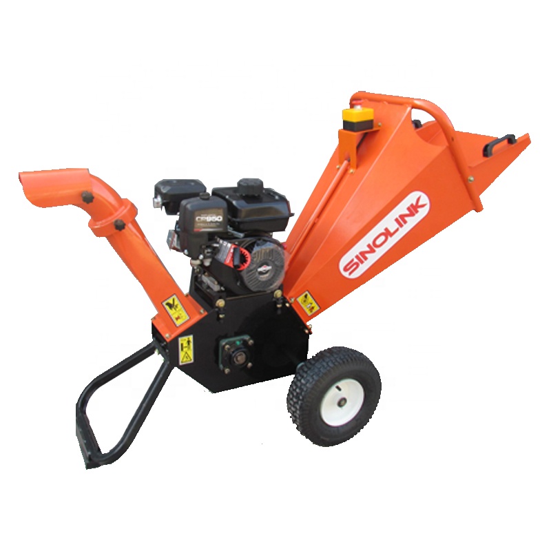 Sinolink wood chipper 2021 hot selling new design good price 6.5hp garden gasoline shredder for sale