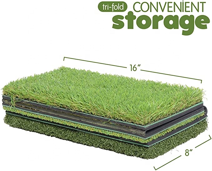 Foldable 3-in-1 turf grass mat indoor training golf practice mat golf hitting putting mat