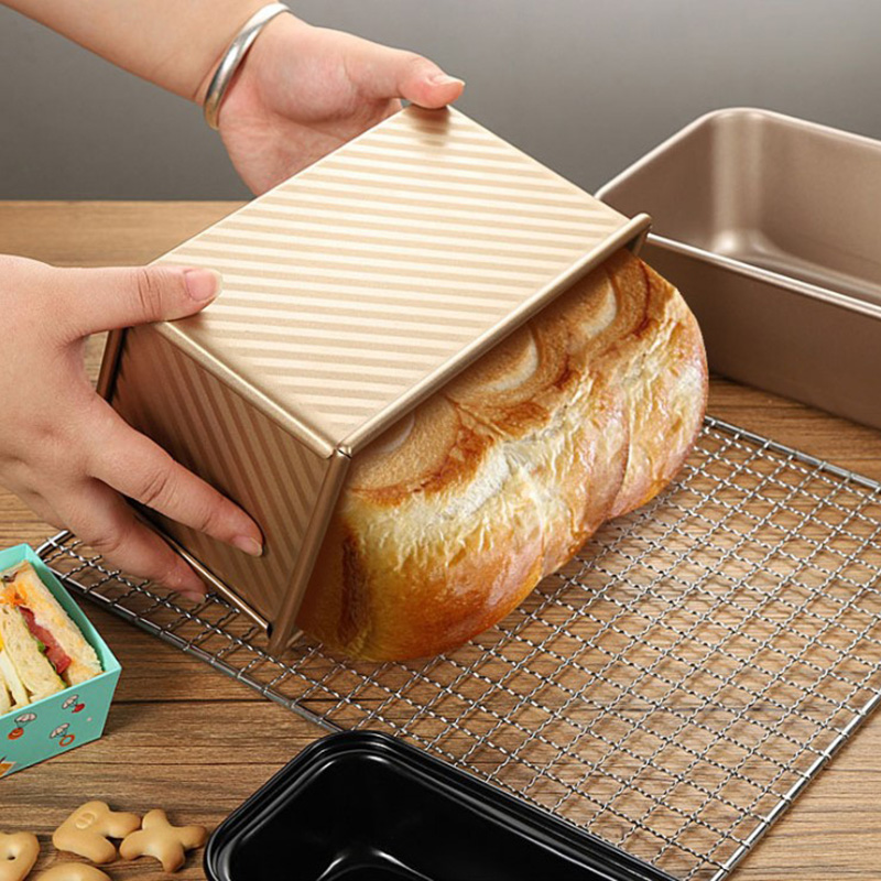 Горяч-продавая 450g с антипригарным покрытием яйцо тостов картонная коробка из гофрированного картона для выпечки хлеба panwith крышкой