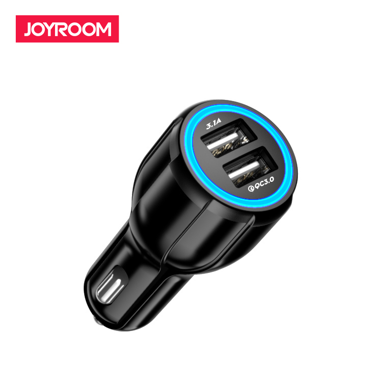 Joyroom высокое качество дешевые быстрой зарядки автомобильного прикуривателя usb двойной автомобильное зарядное устройство qc 3,0