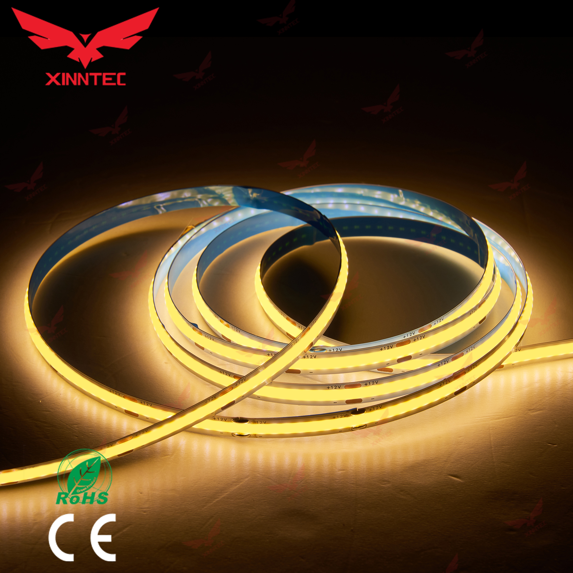DC12V / DC24V Cuttable 11W IP44 256 Chips 8 mm Width Flexible 3M Tape Light Luz de la tira LED Light strip COB LED Strip Lights