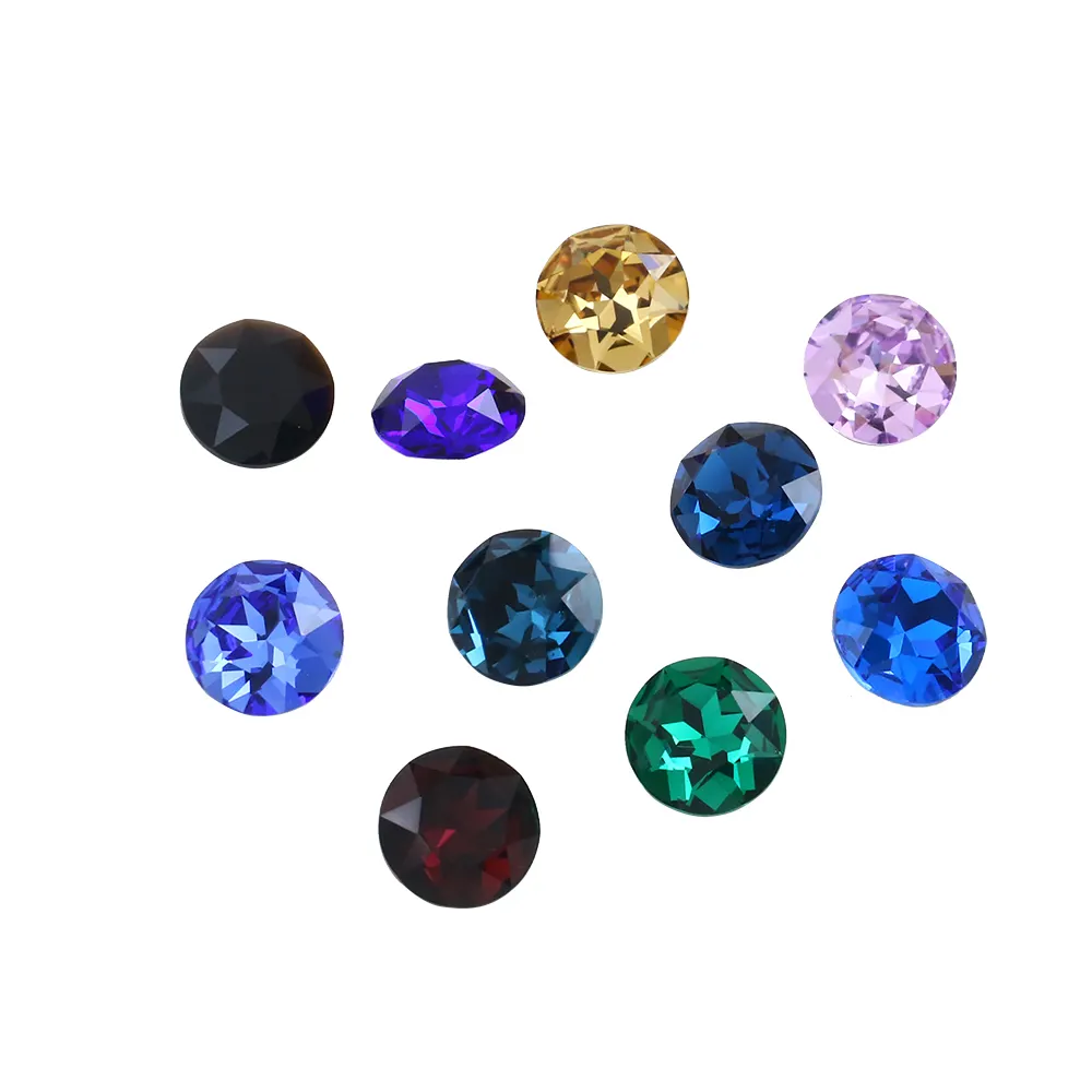 loose crystal AB diamond rhinestones colorful crystal round fancy stone
