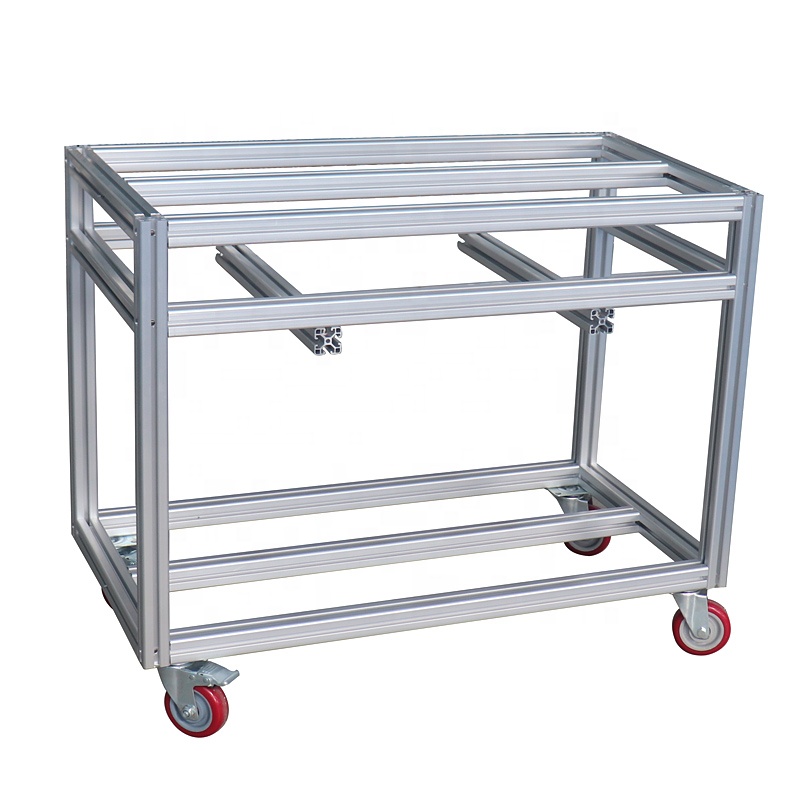 Aluminum profile made material delivery lightweight portable tool handcart for industrial use