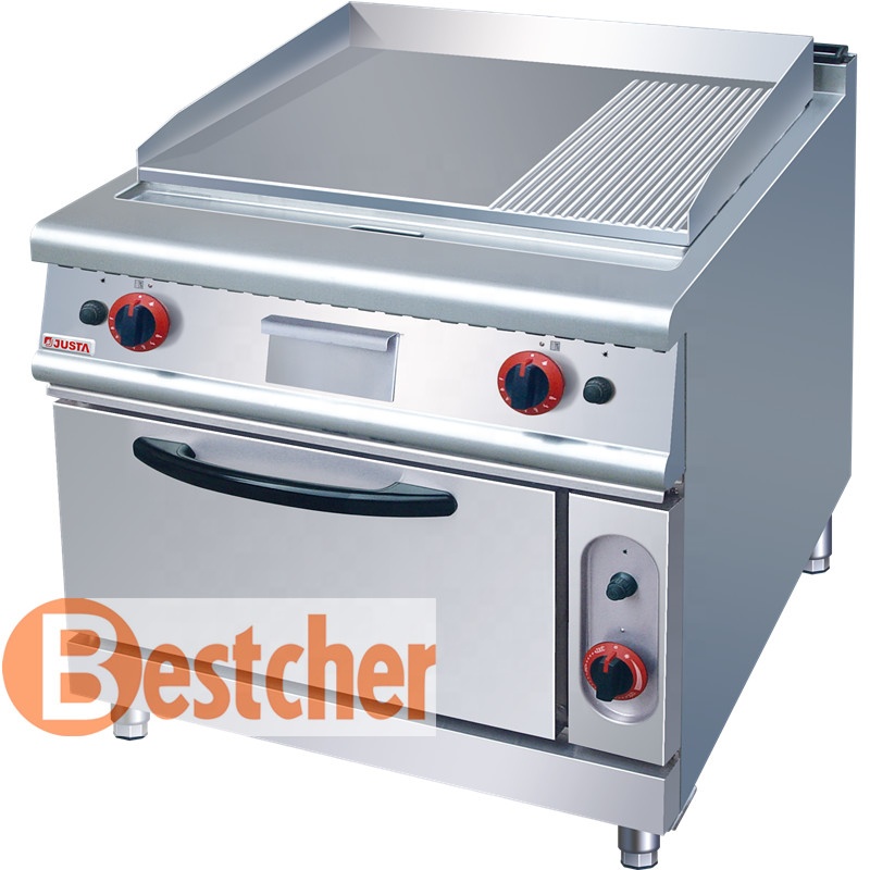 BESTCHER CATERING EQUIPMENT газовая сковорода (2/3 Flat & 1/3 рифленая) с электрической духовкой, CE, ROHS, IEC, SAA