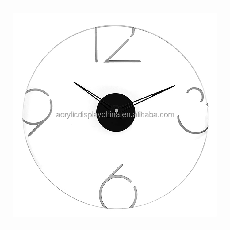 Металлические часы Lucite Line, акриловые часы с иглой, часы с цифрами Lucite