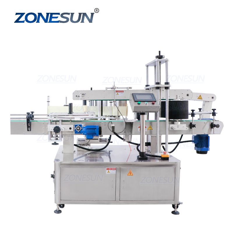 ZONESUN ZS-TB600T плоская квадратная наклейка, самоклеящаяся прямоугольная бутылка, трехсторонняя маркировка, аппликатор, автоматическое оборудование