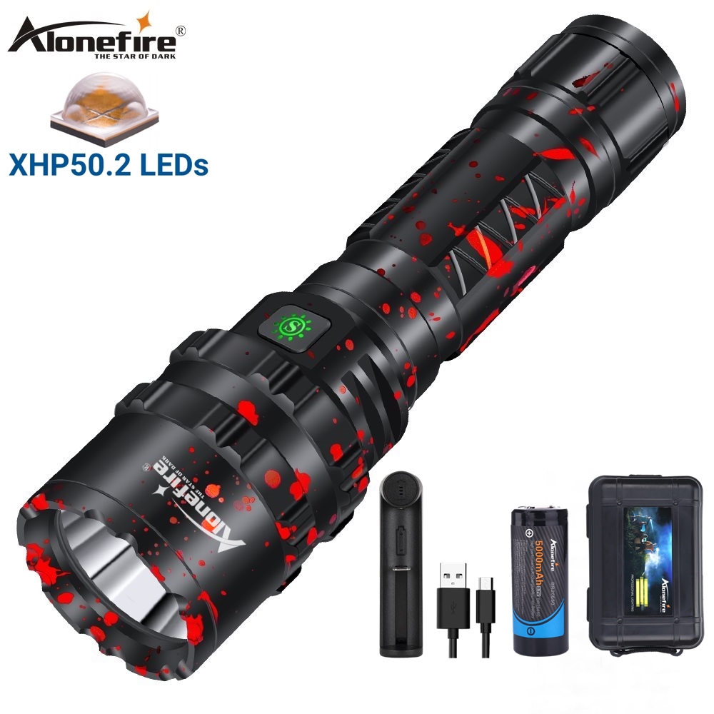 Светодиодный Ультраяркий тактический фонарик Alonefire G200 XHP50.2, с USB-зарядкой, мощный фонарик для походов, патрулирования, охоты, 26650