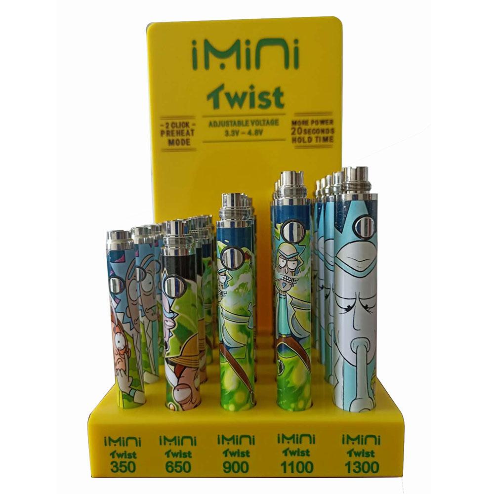 510 cbd батарея Твист батарея 350mAh 650mAh 900mAh 1100mAh 1300mAh CBD Preheating Vape батарея