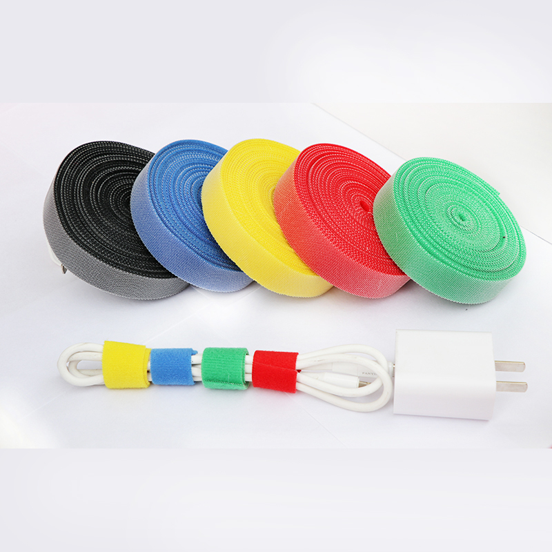 back to back Wire Cable Self-adhesive Hook And Loop Straps Pragmatic Cable Ties Reusable Nylon Fastener Cable Tie