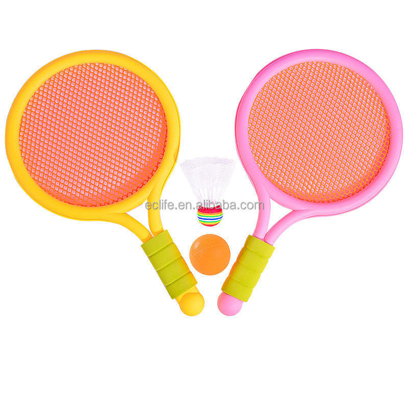 Wholesale Funny Parent-child Interaction Play Ball Game EVA Racquet Children Badminton Tennis Racket Carbon PVC/EVA 0.65mm Soft
