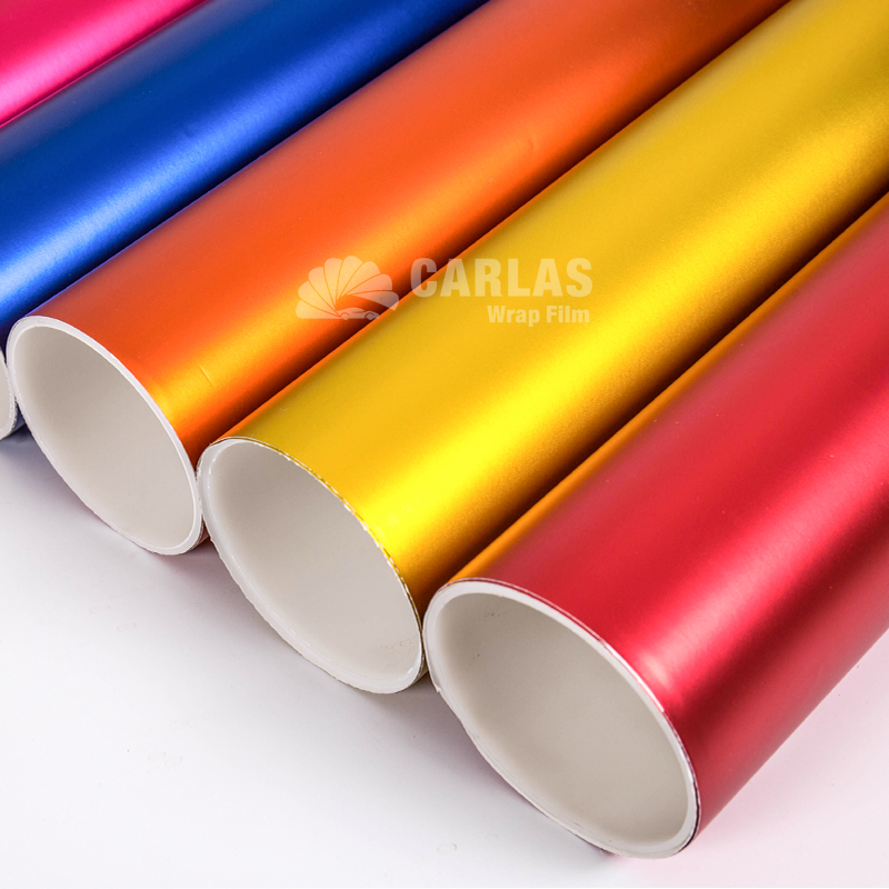 CARLAS Waterproof Stretchable Air Bubble Free Matte Chrome Metallic Vinyl Sticker Decorative Film Vehicle Auto Car Wrap