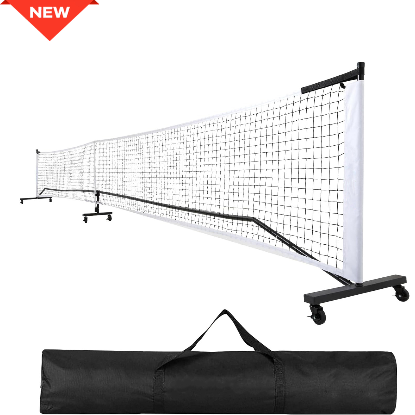 PN03B Factory Direct Portable Outdoor Plastic Pickleball Net with Wheels Durable and USAPA Certified Customizable Logo China