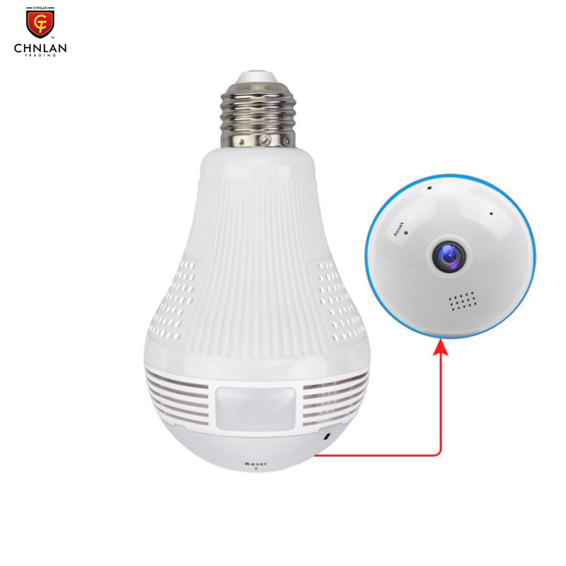 Панорамная камера с Wi-Fi, Full HD 960P 1080P, 360 градусов, Wi-Fi, камера безопасности с лампочкой