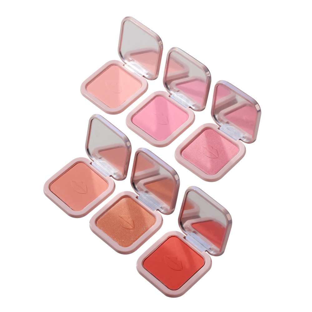 No Logo high pigmented 6 colors shimmer matte blush palette blush pressed powder