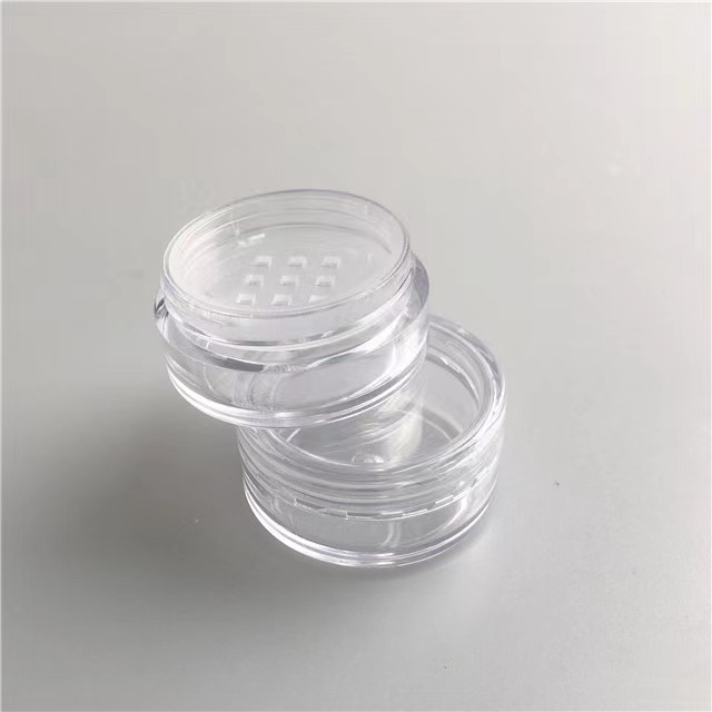 Free sample 5g small round empty jar with transparent lid with sifter for glitter loose powder container