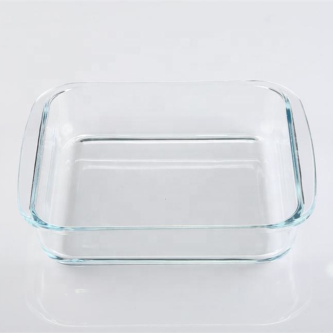 Oven safe high borosilicate glass baking dish with handle