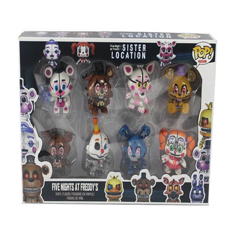 Nsy Premium Quality Five Nights At Freddy Toys With Light Action Figure 3d Pvc Doll 8 Pcs A Set Freddy Dolls 6.5cm