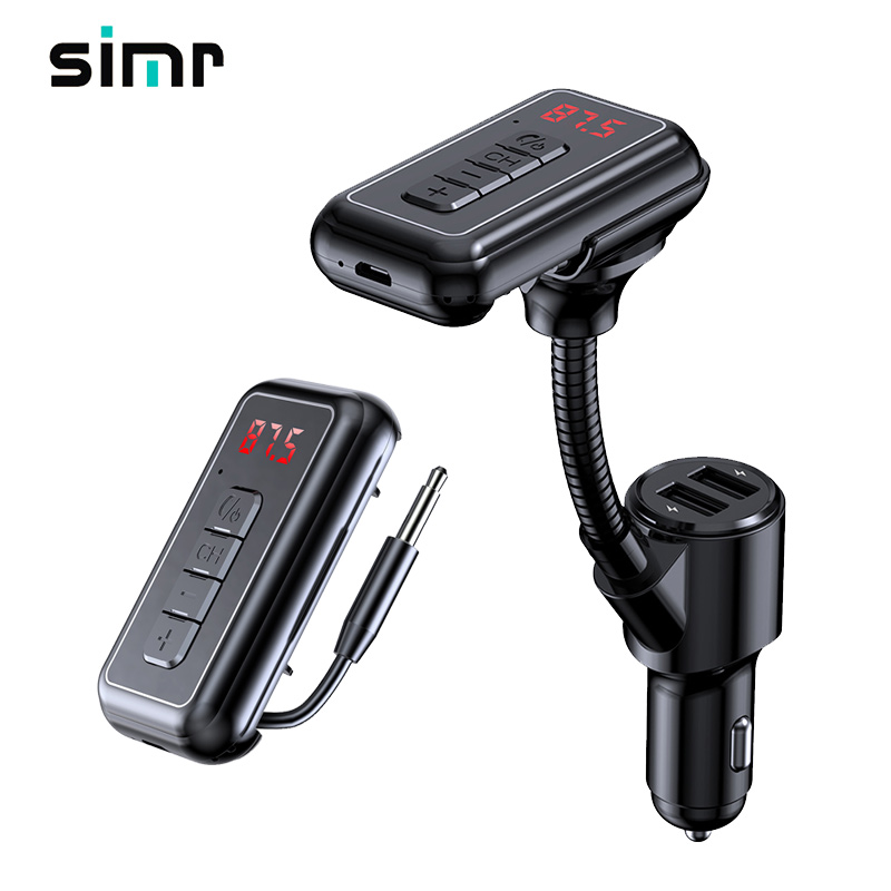 Simr BT5.0 Hands free беспроводной автомобильный комплект приемник зарядное устройство для автомобиля с двумя портами USB FM передатчик Mp3 плеер mp3 для автомобиля