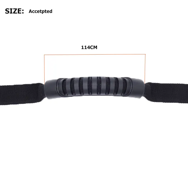 Factory price high quality size customized black tubular webbing plastic grip handle for backpack