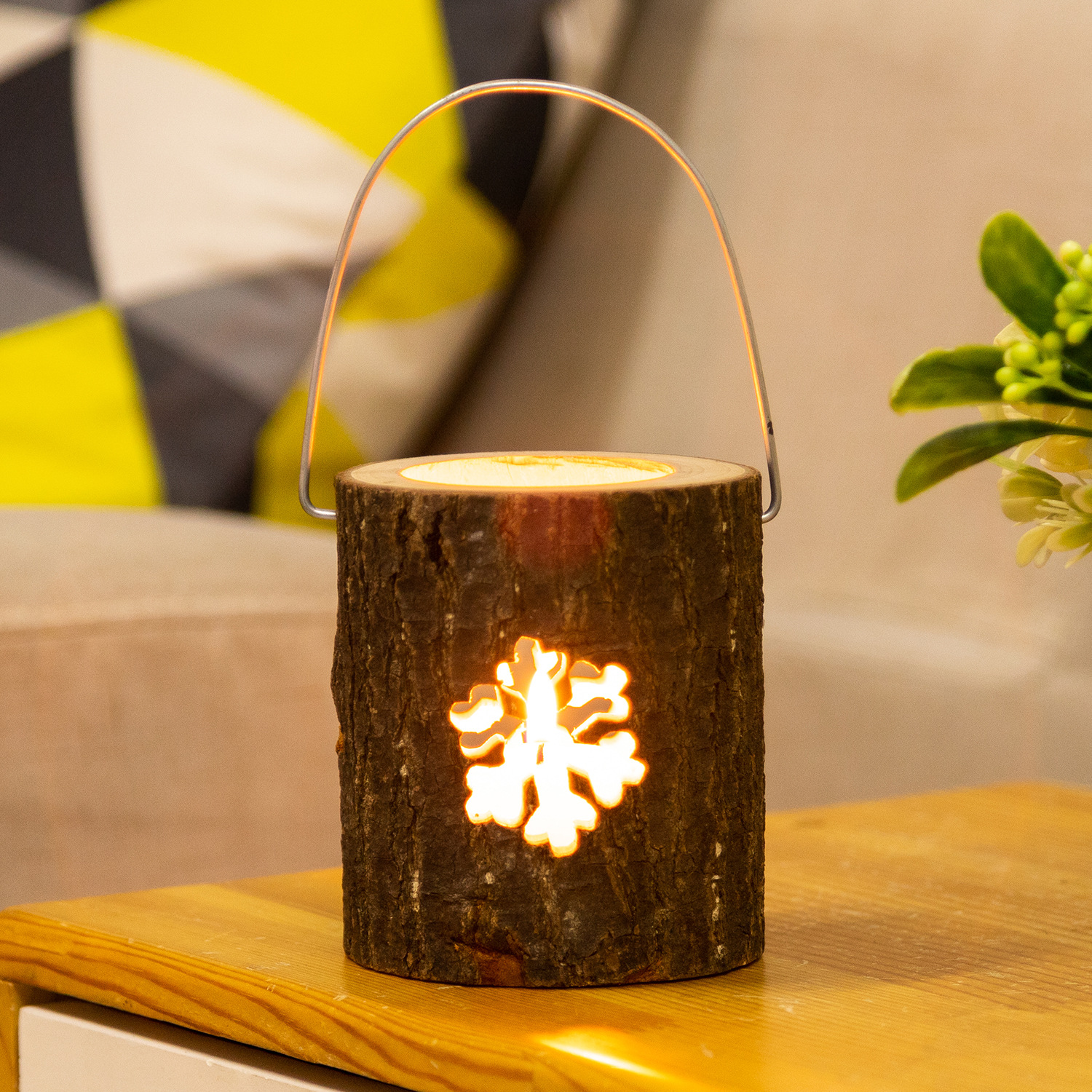 Hot Sale Ancient Tree Box Promotional Christmas Candle Jars Wholesale Wooden barrel Candle Holder Container