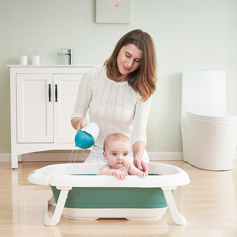 Amazon Hot Sale Eco-Friendly Portable big size plastic toddler baby bath tub with stand foldable