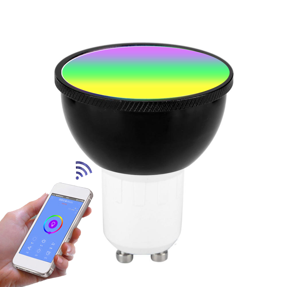 Разноцветные светодиодные прожекторы, wifi, RGB, светодиодные лампочки, умная зарядка, умные светодиодные прожекторы, GU10, работает с Alexa и Google