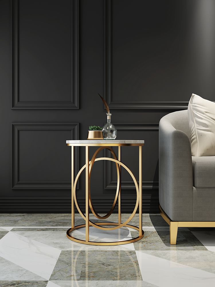 Furniture Coffee Table Living Room Modern Marble Round Coffee Table Set Small Side Tea Coffee Chair Table