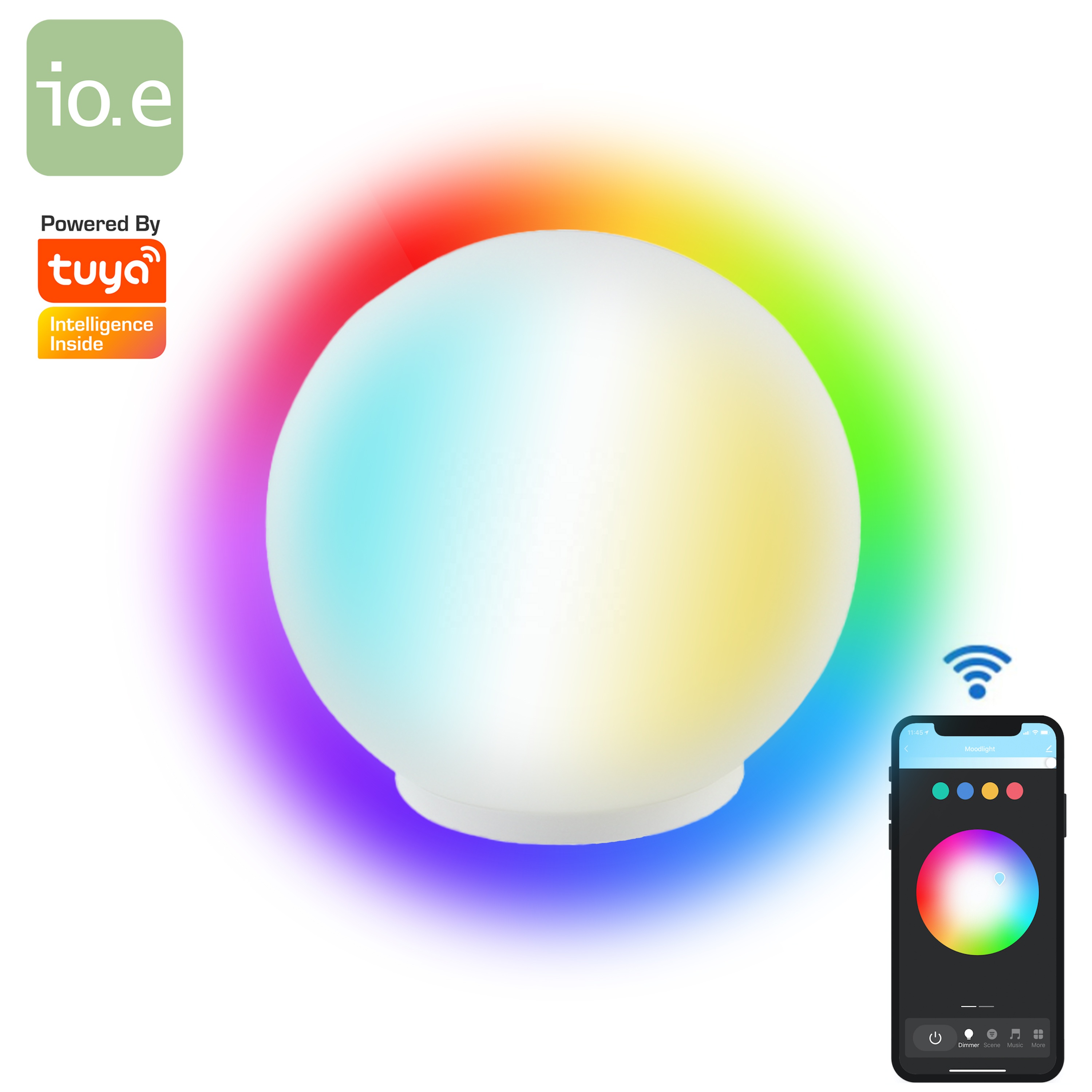 Умная Жилая лампа MoodLight, светодиодный прикроватный ночник с Wi-Fi, функция оздоровления RGBCCT