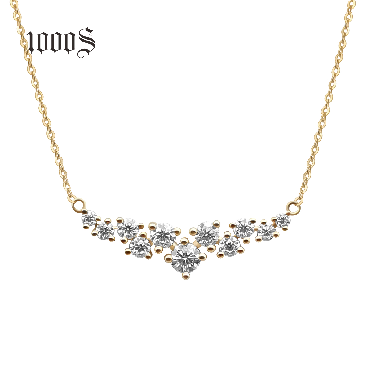 1000S ювелирные изделия 14K настоящее золото ожерелье с Moissanite желтое золото ожерелье женские ювелирные изделия ожерелье