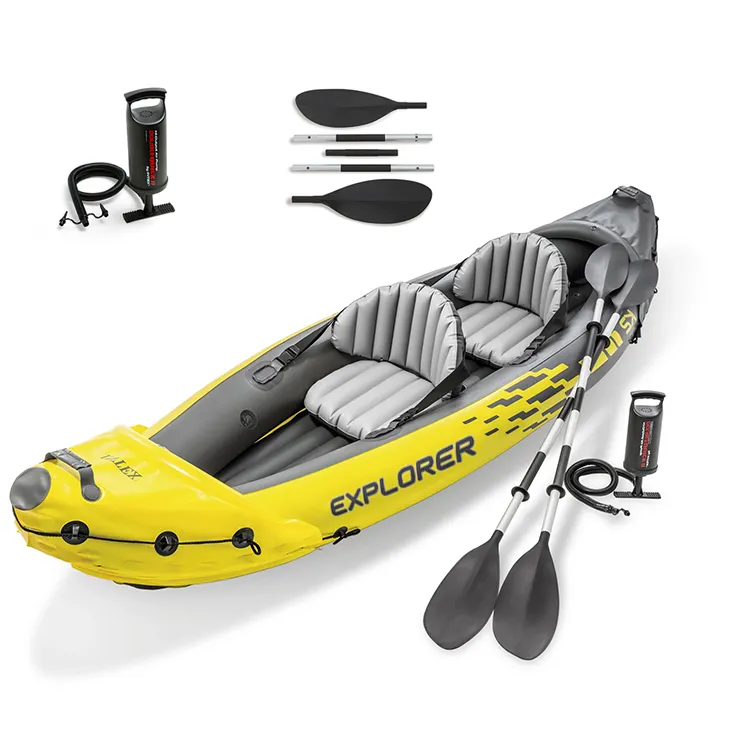INTEX Explorer K2 байдарка 68307CC оригинал в наличии весло гребные лодки 2 человек прочный 0,75 мм ПВХ надувные