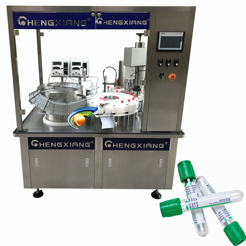 Reagent test tube filling machine and vacuum blood collection tube manufacturing and pharmaceutical filling machine for liquid