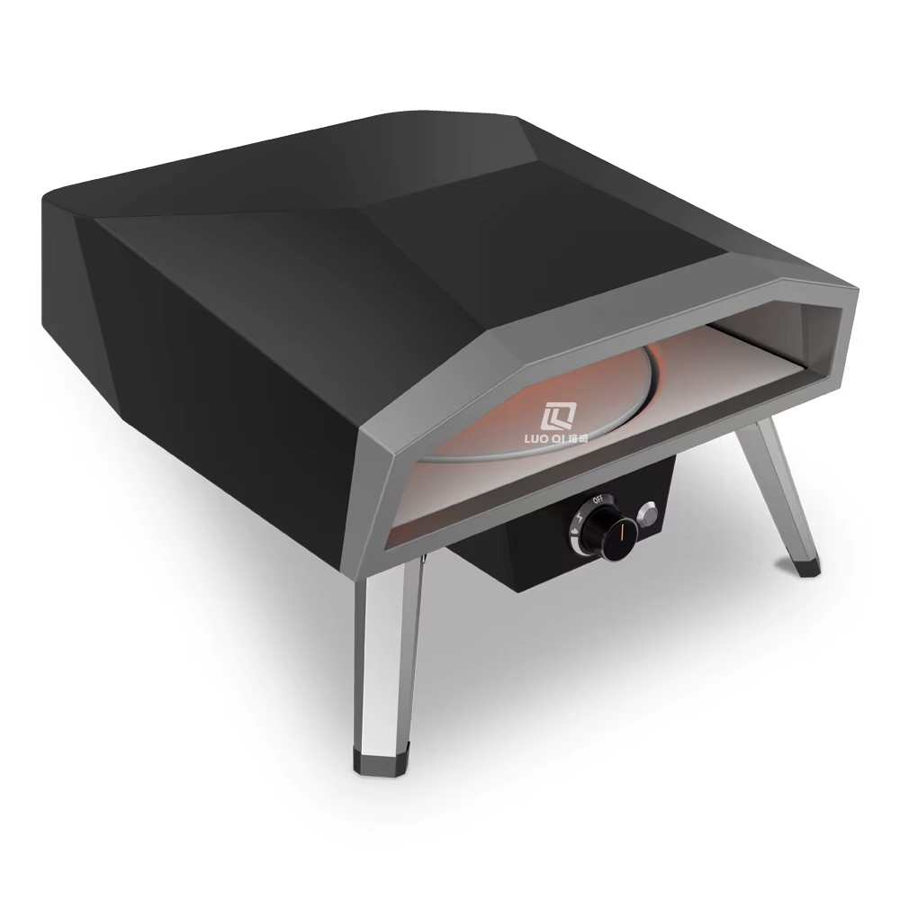 Outdoor rotating 16 inch Gas pizza oven pellet multi-fuel LPG firewood coal open flame home use camping stove with pizza stone