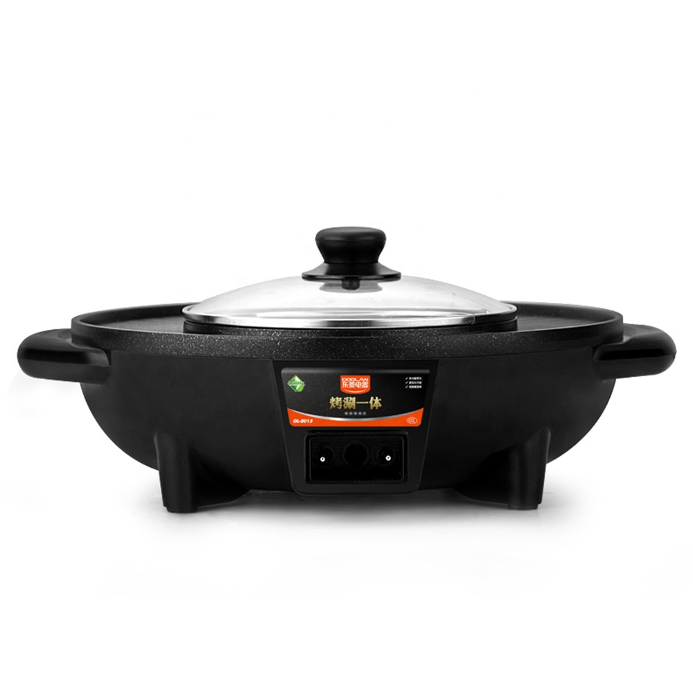 Discount Indoor Aluminum Korean steamboat pot electric hot pot with bbq grill plate round grills commercial for restaurant