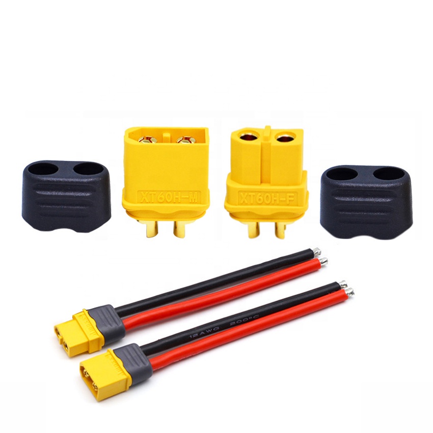 10 пар мужской женский коннектор Amass XT60H XT60H-F XT60H-M XT60-H XT60 Пуля разъем RC силиконовый кабель разъем с крышкой черный чехол-футляр