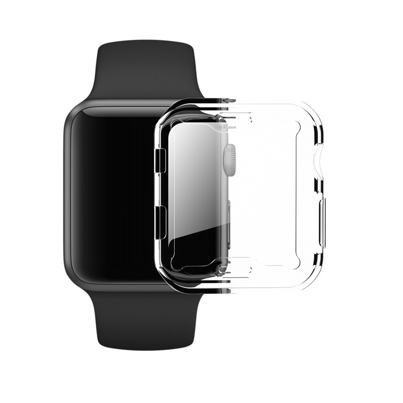 Electroplated Transparent Soft Shell For Apple 38 40 42 44mm Watch Back Cases TPU Frame Bumper Protective Case