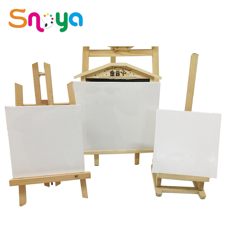 Factory Price pure cotton 10x10 personalised mini art canvas plus easel for desktop