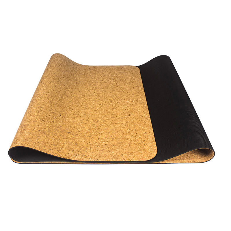 Wholesale Eco Friendly Print Biodegradable Natural Fabric Fitness Tpe Cork Yoga Mat 6 mm