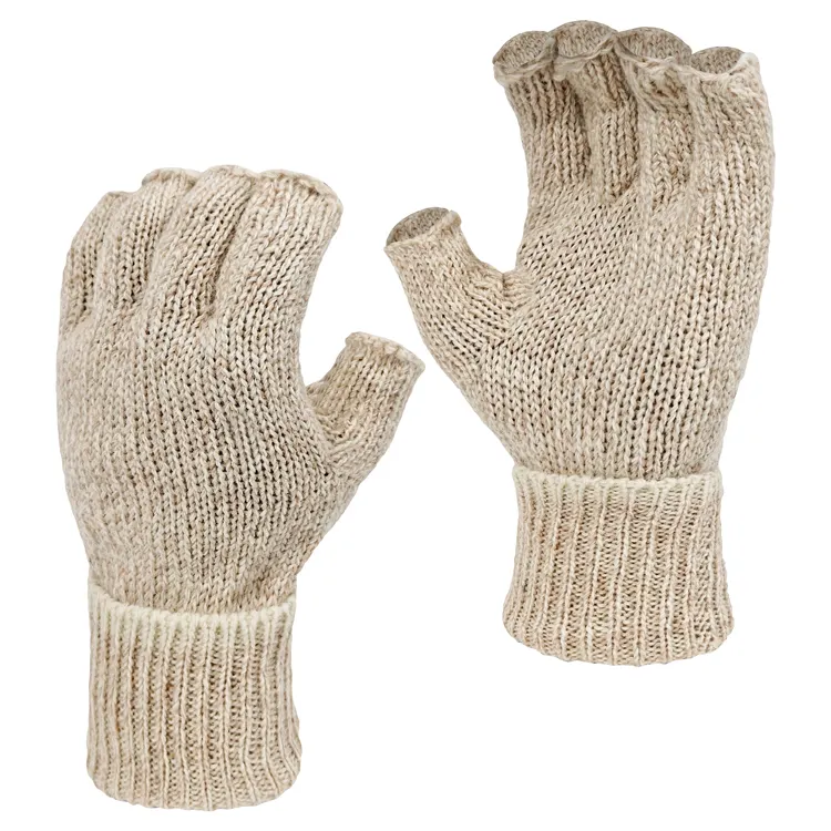 Wool Fabric Custom Half Finger Single Layer Women'S Wool & Blends Wool Yarn Gloves For Outdoor Winter