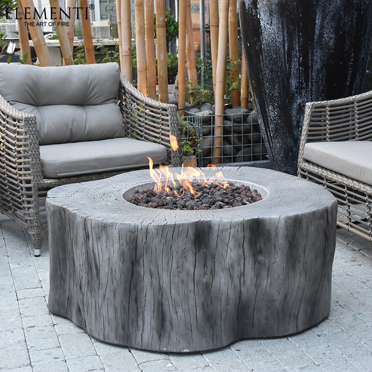 Elementi 3 color wholesale fire column gas firepit table redwood propane fire pit outdoor