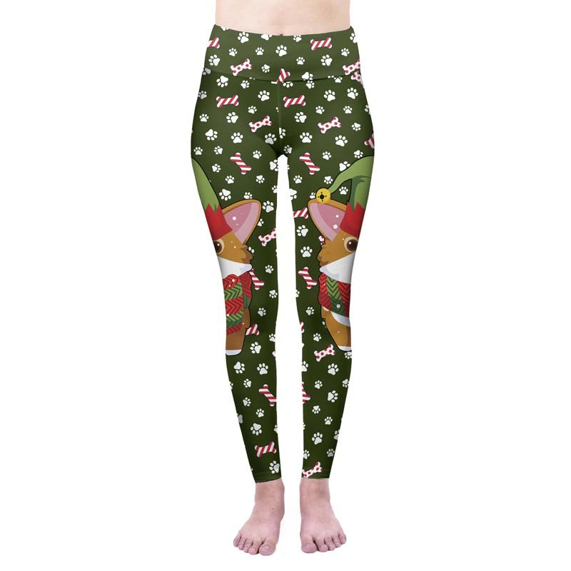 2021 European and American new hot-selling leggings Christmas style comfortable leggings high waist leggings