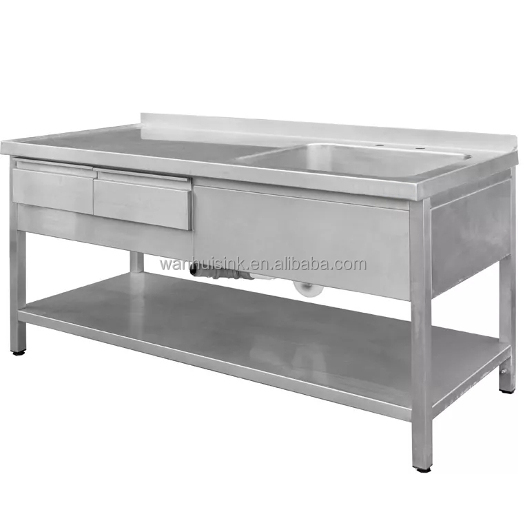 Backroom Fixed Standing Good quality commercial Drawn kitchen sinks