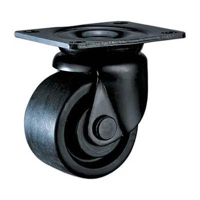 Low profile Caster wheel with heat resistant wheel