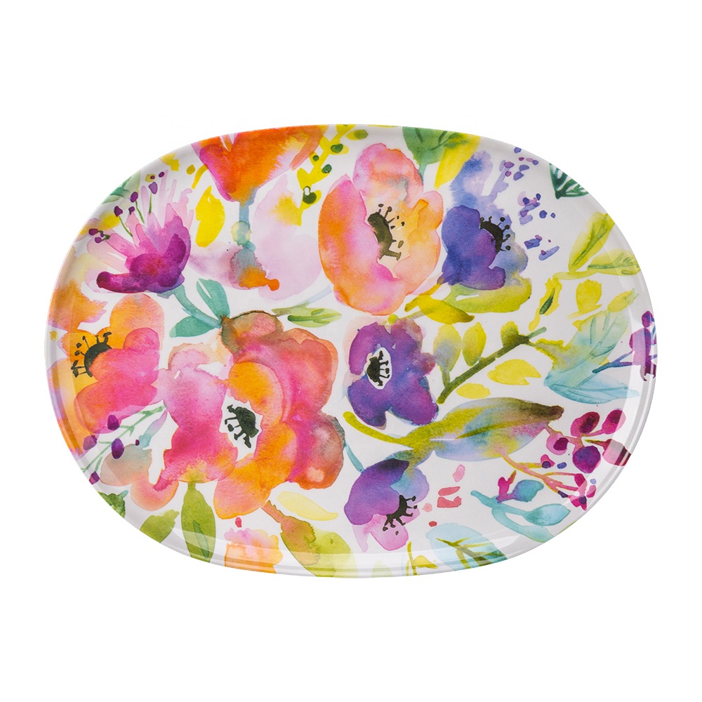 Wholesale Custom Hard Plastic Fruit Tray Restaurant Cookware Melamine Dinner Plate